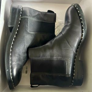 Black studded biker boots